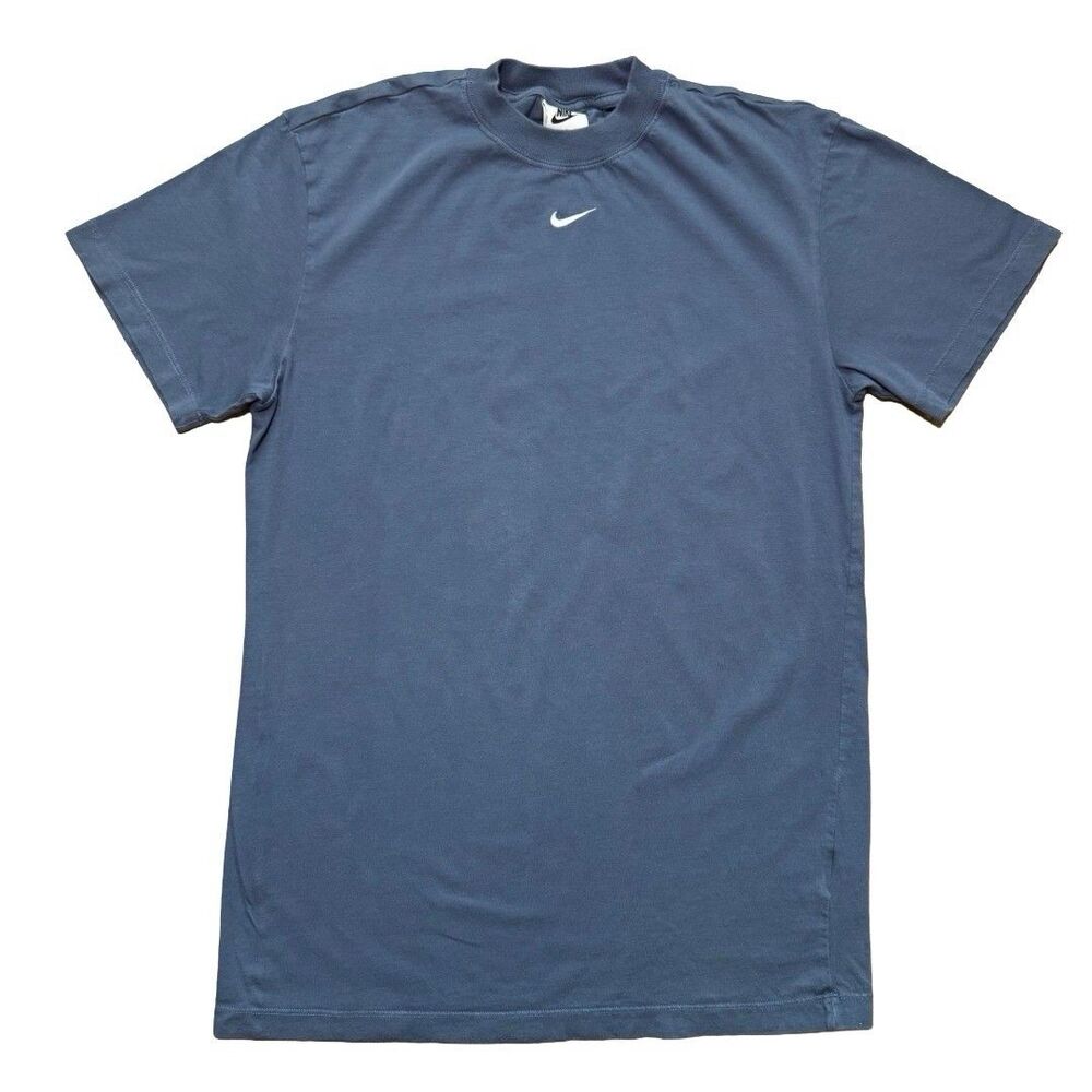 Nike Center Swoosh T Shirt Embroidered Logo Charcoal Blue Men’s Size S